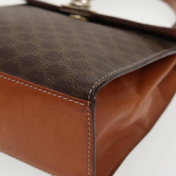 CELINE Macadam Canvas Hand Bag PVC Leather Brown Gold Auth mr619 - Picture 9 of 16